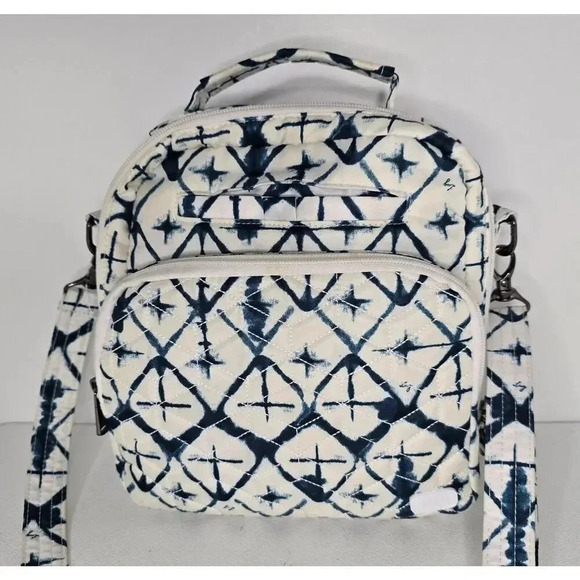 lug Handbags - Lug Ranger Crossbody Shoulder Bag White Blue Ikat Print Travel Packable